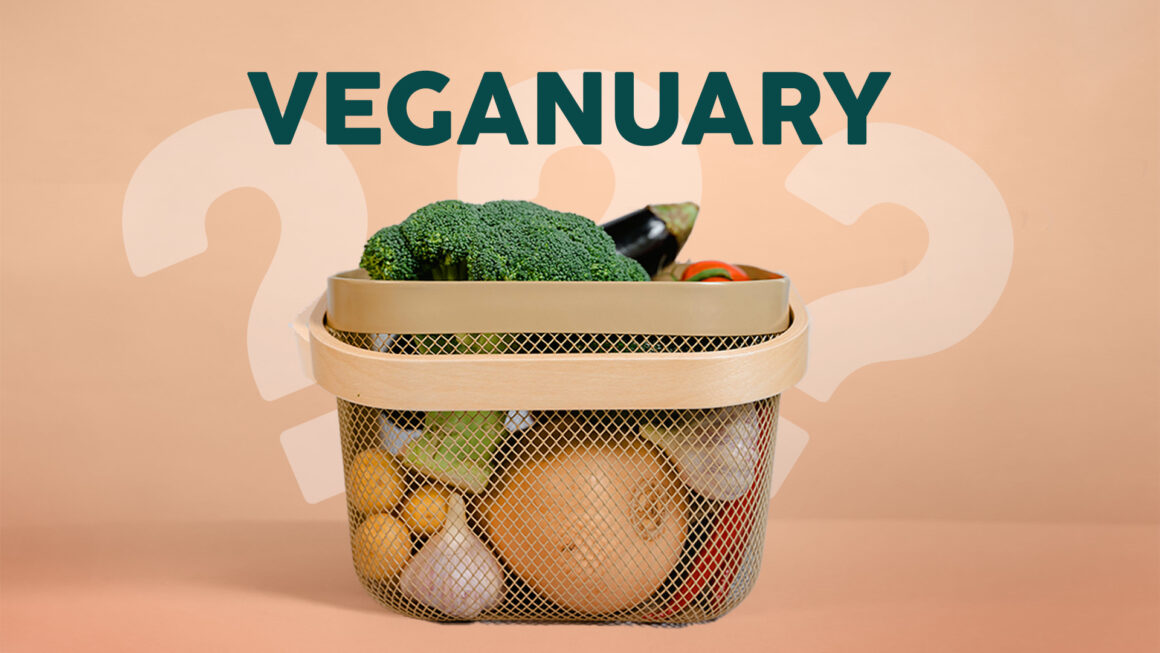 Was bringt der Veganuary 2024? Korb der mit Gemüse gefüllt ist